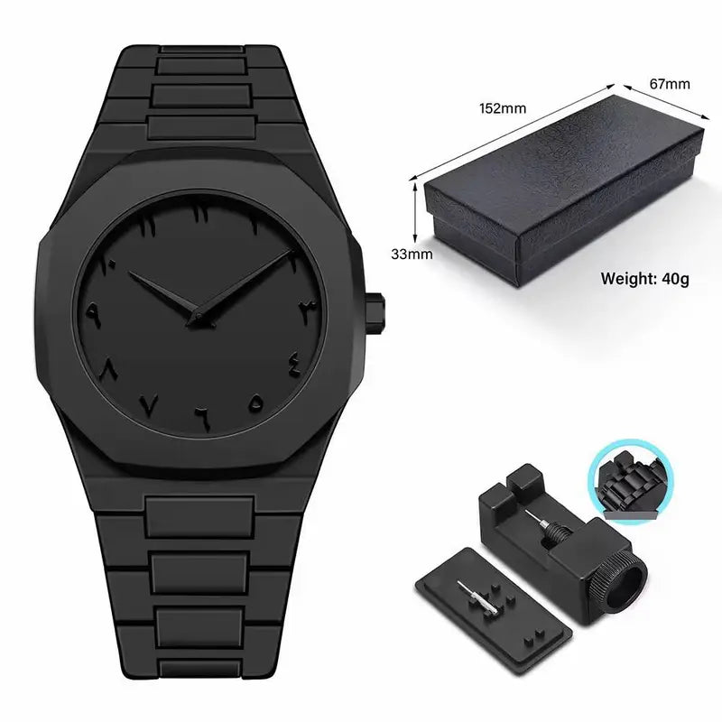 Black Arabic Numerals Watch